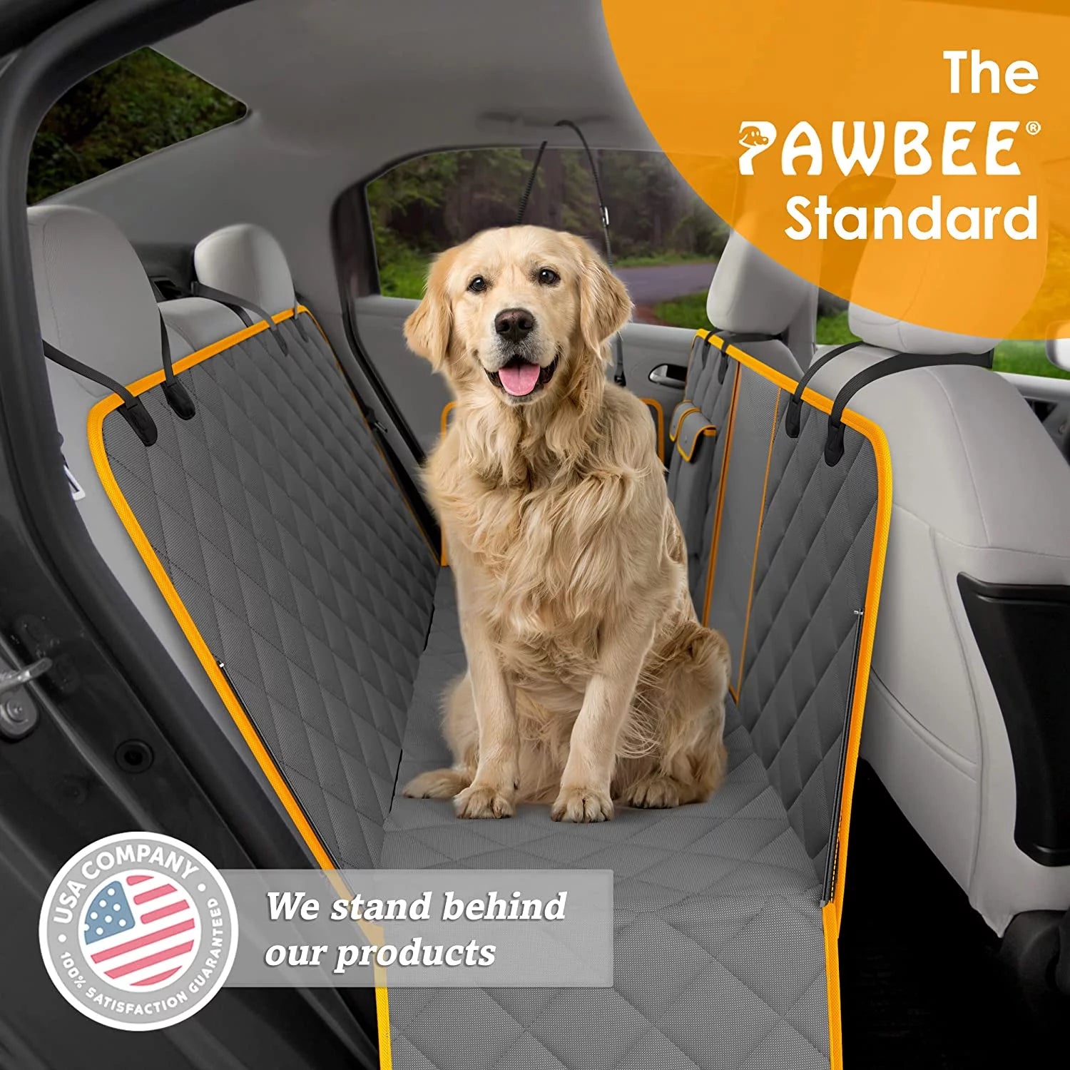 Dog Seat Cover – Waterproof & Nonslip Hammock for Dogs with Mesh Window & Seat Belt