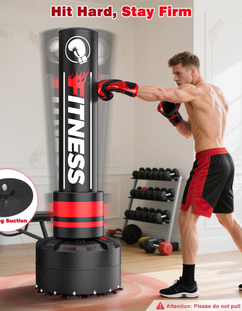Load image into Gallery viewer, Indoor Freestanding Punching Bag for Adult Teens,70" -180Lbs Heavy Duty Fitness Training Bag with Suction Cup Base for MMA Muay Thai Fitness
