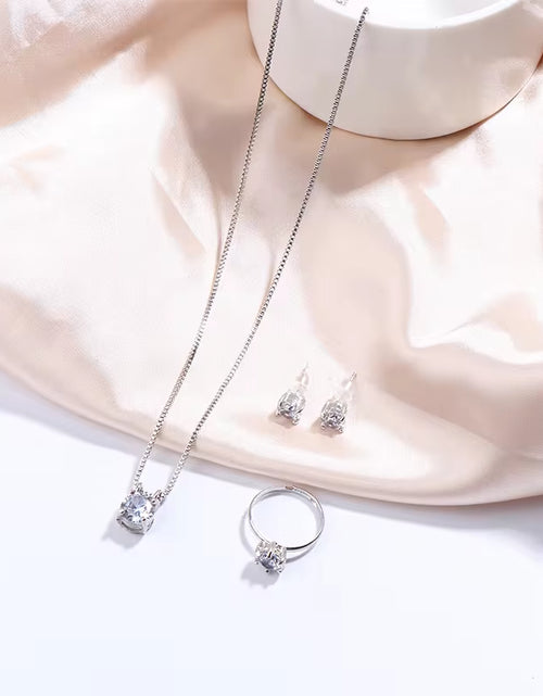 Load image into Gallery viewer, Luxury Women Ring Necklace Earrings Rhinestone Bracelet Female Casual Ladies Jewelry Set
