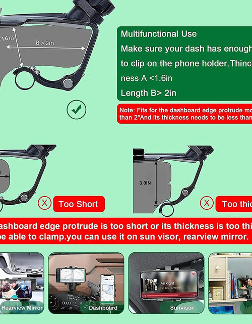 Load image into Gallery viewer, Universal Car Phone Holder Mount 360 Degree Rotation Dashboard Cell Phone Holder
