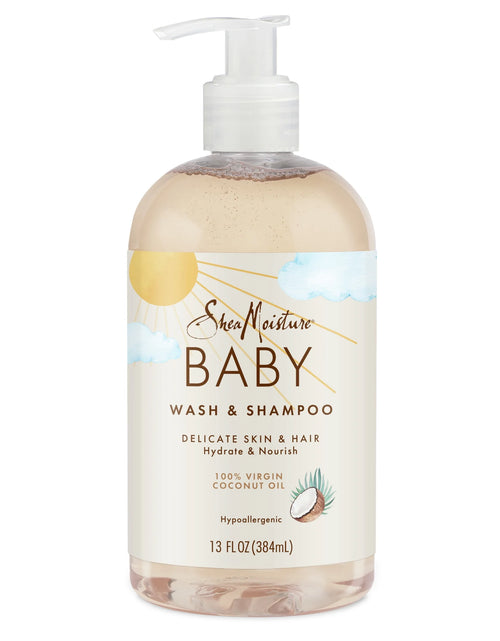 Load image into Gallery viewer, Baby Wash and Shampoo with 100% Virgin Coconut Oil, Sweet Pea &amp; Murumuru, 13 Fl Oz
