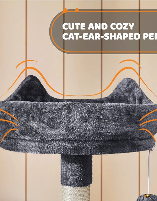 Load image into Gallery viewer, 69In Large Cat Tree Tower with Condos &amp; Scratching Board, Dark Gray
