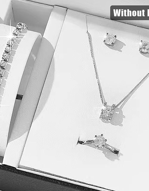 Load image into Gallery viewer, Luxury Women Ring Necklace Earrings Rhinestone Bracelet Female Casual Ladies Jewelry Set
