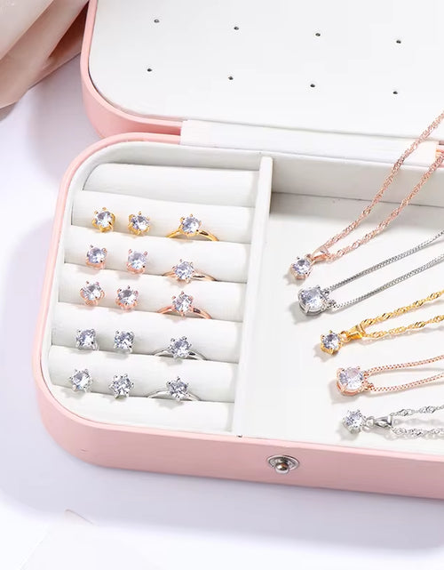 Load image into Gallery viewer, Luxury Women Ring Necklace Earrings Rhinestone Bracelet Female Casual Ladies Jewelry Set

