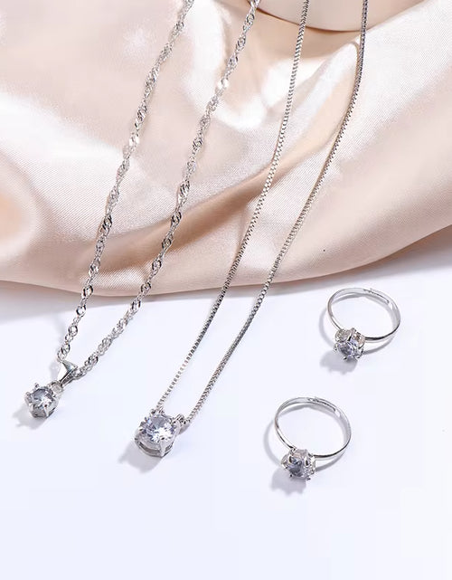 Load image into Gallery viewer, Luxury Women Ring Necklace Earrings Rhinestone Bracelet Female Casual Ladies Jewelry Set
